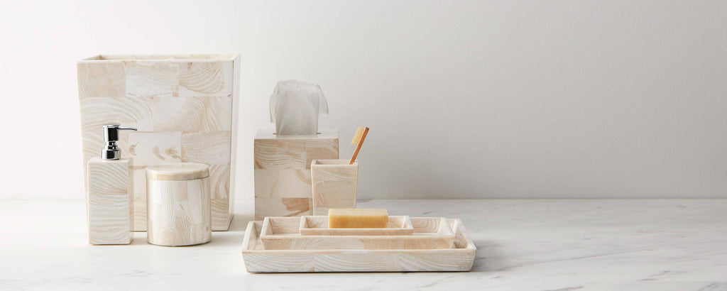 clam stone bath collection