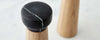 oak and marble salt and pepper mills