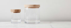 clear glass containers with ash lid