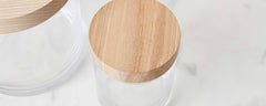 clear glass containers with ash lid