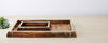 pine and silver rectangular trays