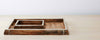 pine and silver rectangular trays