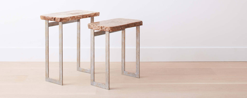 petrified wood end tables