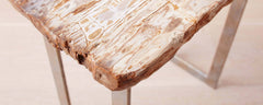 petrified wood end tables
