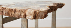 petrified wood end tables