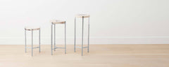petrified wood round side tables