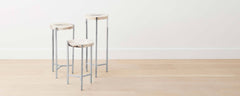 petrified wood round side tables