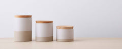 dipped glazed canisters
