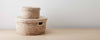 handwoven fabric flat baskets
