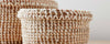 handwoven fabric flat baskets