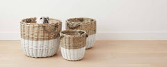 white dipped willow baskets
