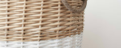 white dipped willow baskets