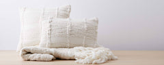 natural vertebra pillows and throw