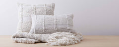 ilght grey vertebra pillows and throw