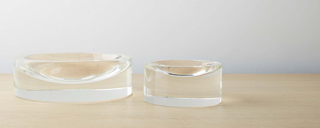 glass round convex bowls