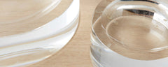 glass round convex bowls