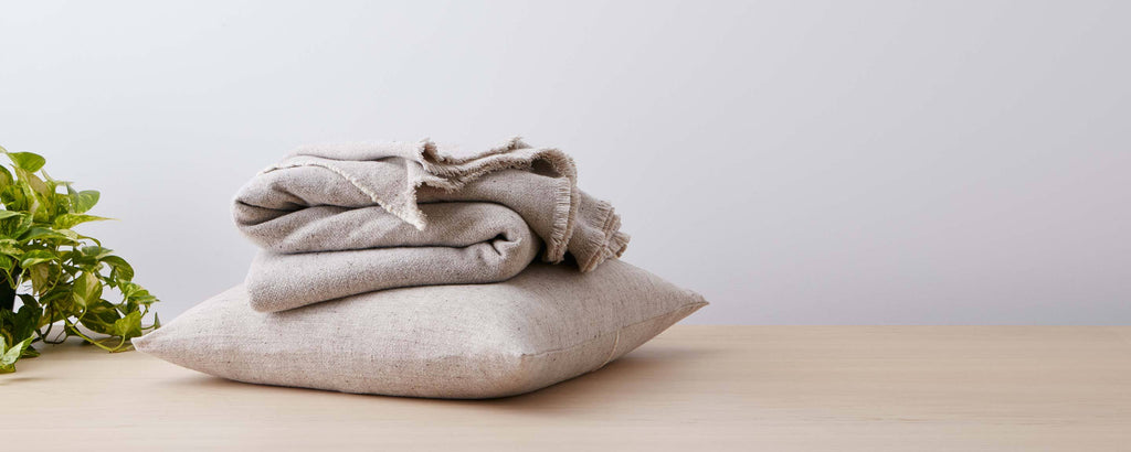 eco merino wool pillow and bedspread