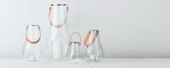 glass lanterns with leather straps