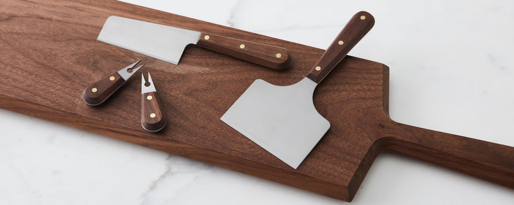 walnut cheese board tools