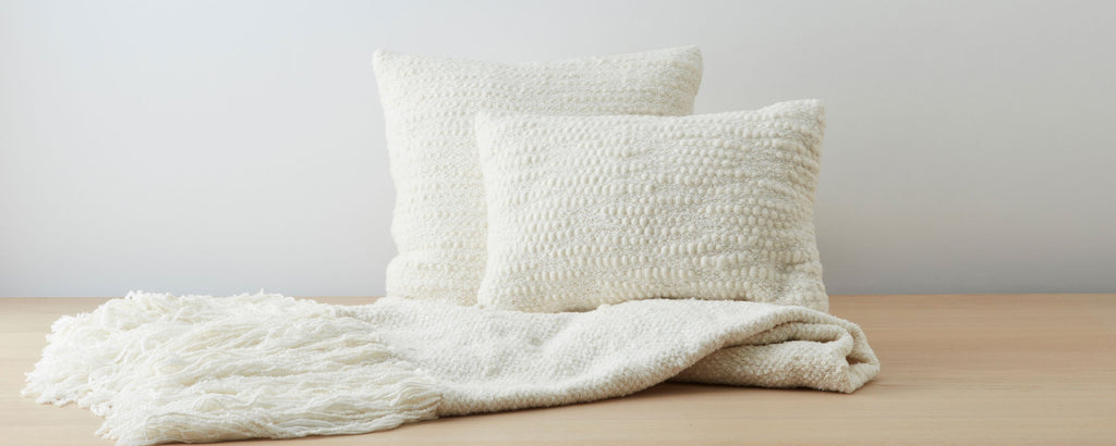catalina boucle pillows and throw