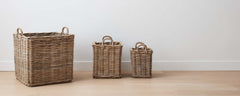gray wash rattan baskets