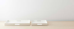 white lacquered tray