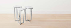 chrome marble end tables