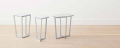 chrome marble end tables
