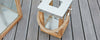 teak and stainless rope lanterns