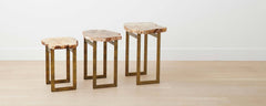 petrified wood nesting tables