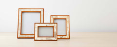 horn frames w/ teak border