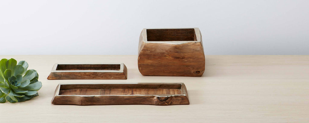 pine silver trim boxes