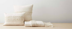 llama natural stripe pillows and throw