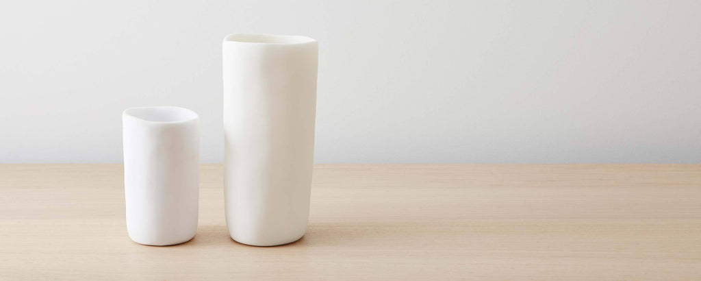 white albert vases