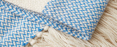 llama blue natural pillow and throw