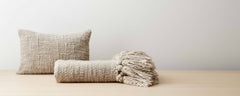 seba light gray pillows and throw
