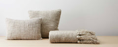 seba light gray pillows and throw