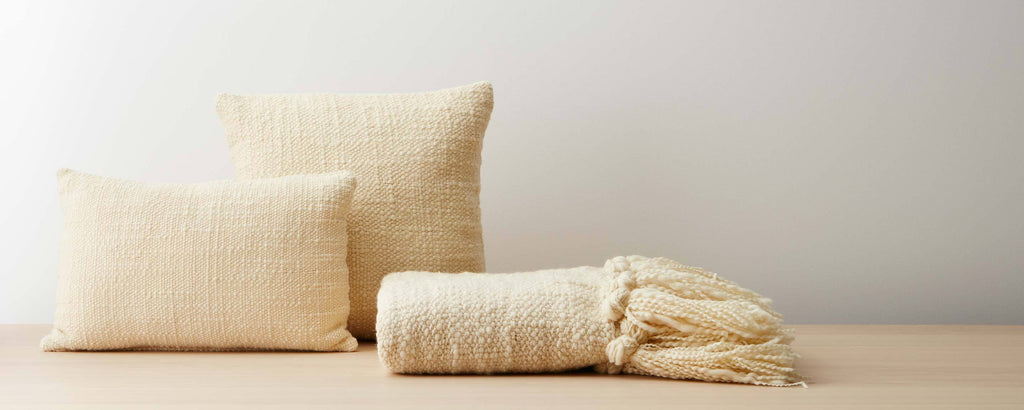 seba natural pillows and throw