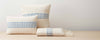 llama blue stripe pillows and throw