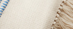 llama blue stripe pillows and throw