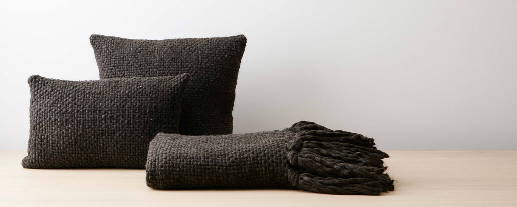 charcoal gray throw pillows