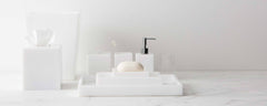 white lucite bath collection
