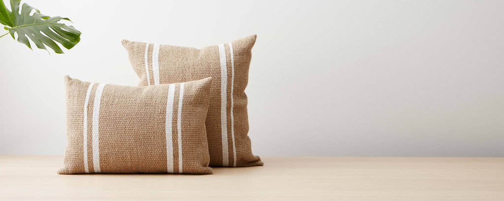 jute cotton stripes pillows